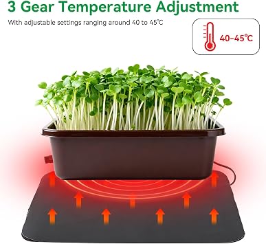 2PCS Heat Mat for Plants, Germination Heated Propagator Warming Mat