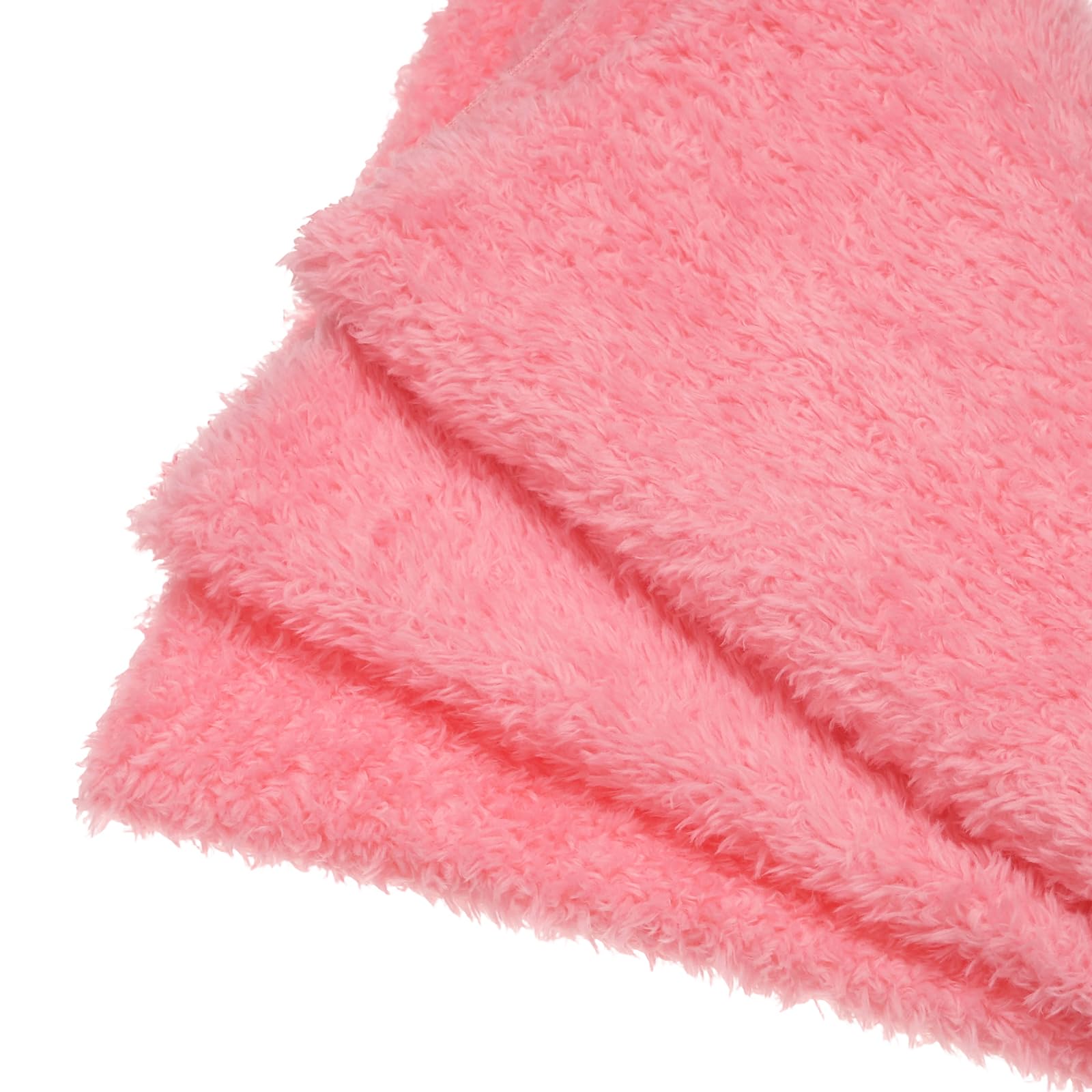 sourcing map Faux Fur Fabric, 50cmx50cm Polyester Curly Plush Fabrics Fluffy Blanket Material Fitting for DIY Sewing Crafts Stuffed Animals Pillows Pet Furniture, Watermelon Red