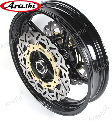 Miniatura 2 de Arashi Rueda delantera y rotores de disco de freno para Kawasaki Z900 Z650 Ninja 650 2017-2022, accesorios de repuesto de motocicleta negro
