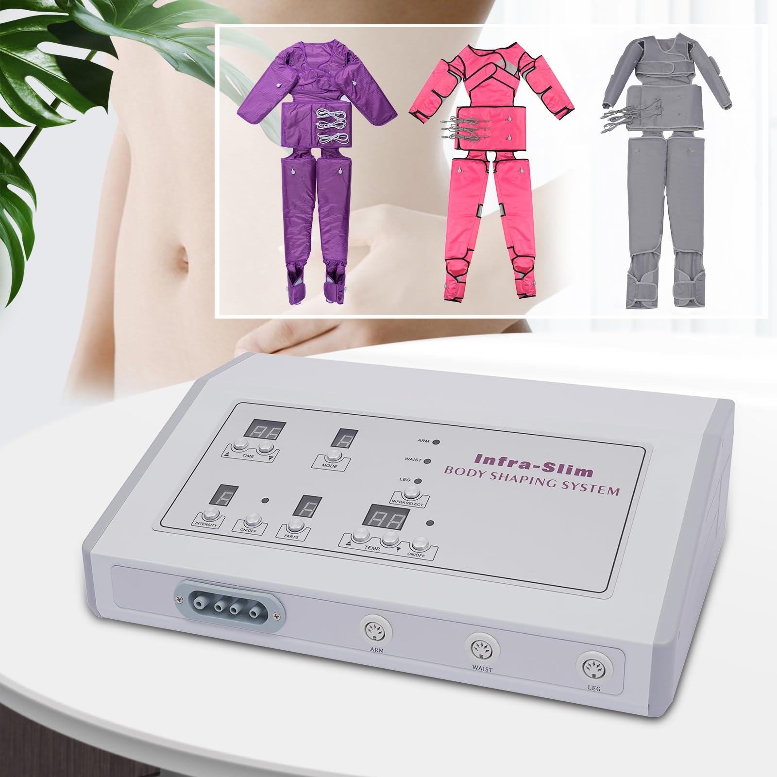 Urządzenie do drenażu limfatycznego, 400 W, 220 V, nadmuchiwany masażer podciśnieniowy, cellulit, kompletny zestaw, różowy