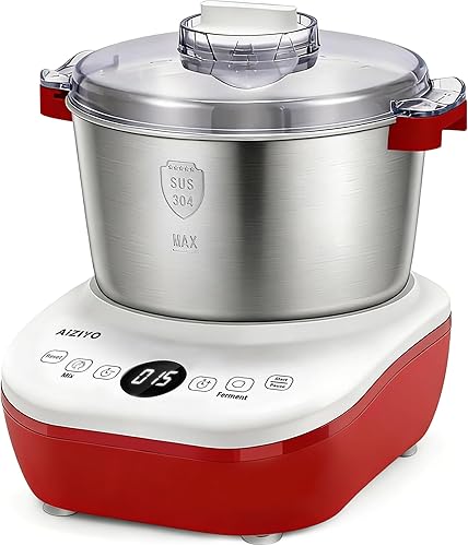 AIZIYO DoughChief, Mezclador de masa de 5.3QT, Fabricador de masa con función de fermentación, Control de panel táctil, Tazón de acero inoxidable