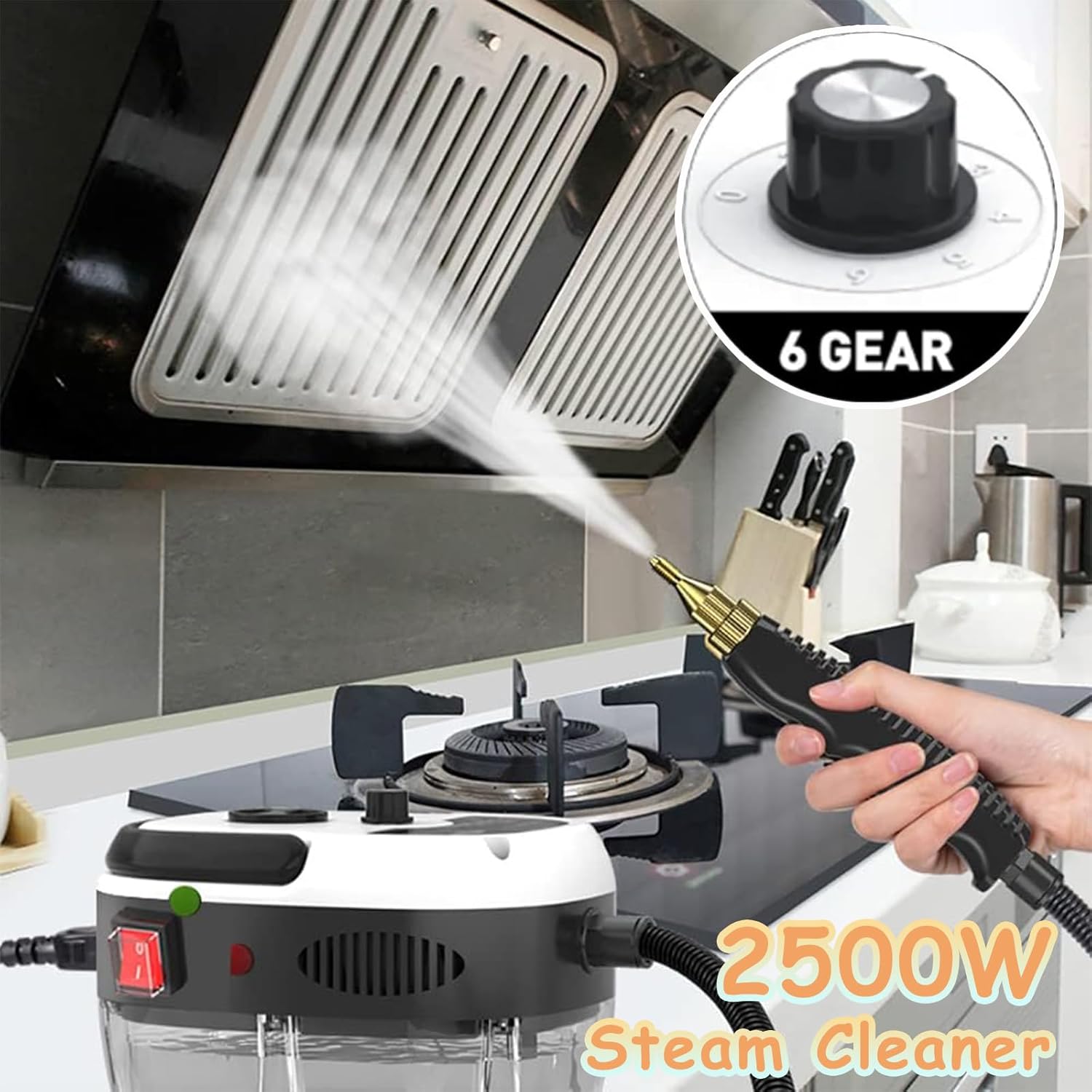 Steam cleaner with 6-gear adjustment dial