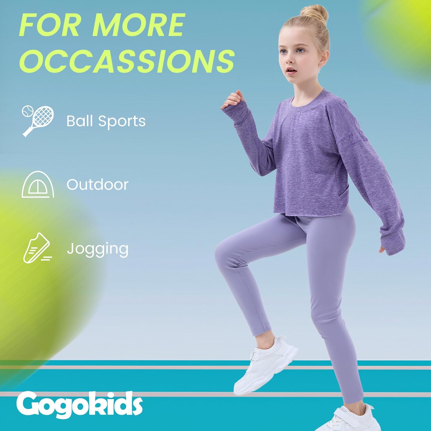 Gogokids Girls Shirts Long Sleeve Athletic Shirts Open Back Tops Active Sports Tshirts Yoga Workout Crop Tees 5-14 Years - Image 6