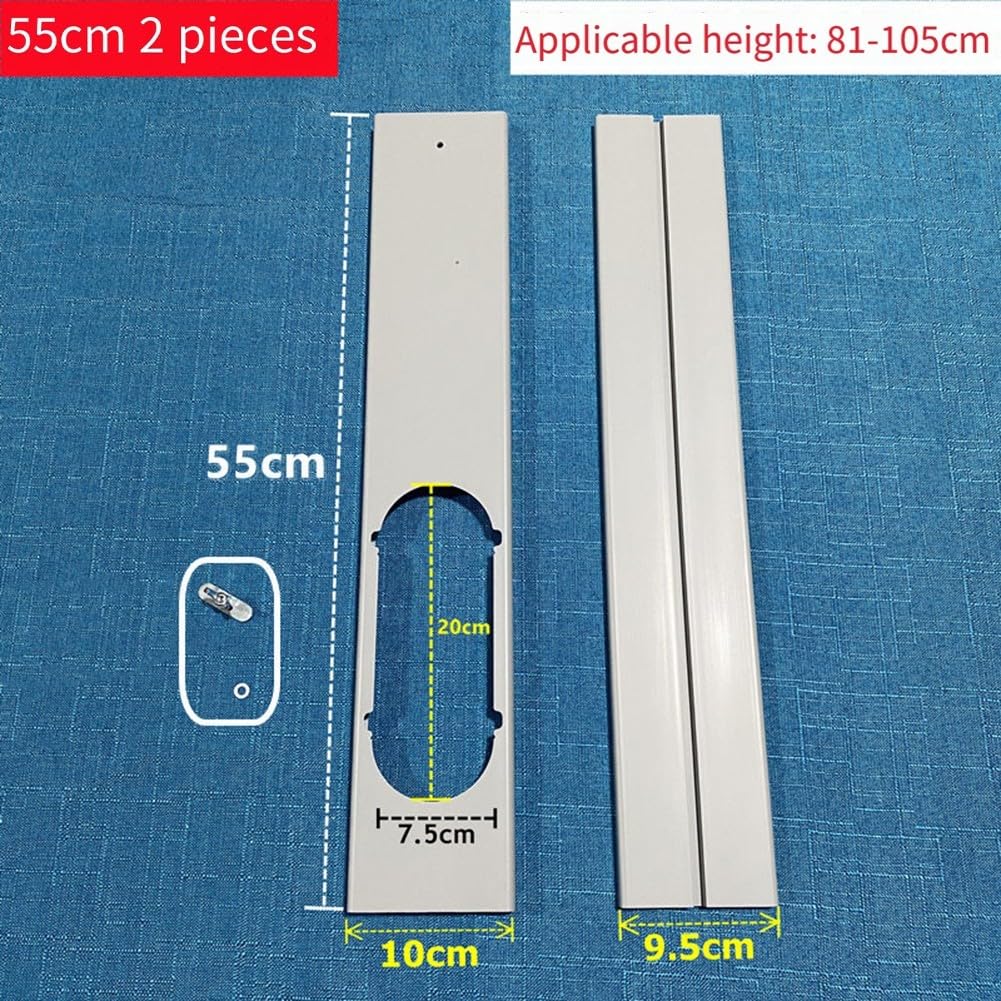 DAZZLEEX Placa de bloque de aire acondicionado portátil libremente estirable y ajustable adaptador pinguino ventana abatible, 55-160 cm con tornillos para kit de diapositivas de ventana (2 piezas)