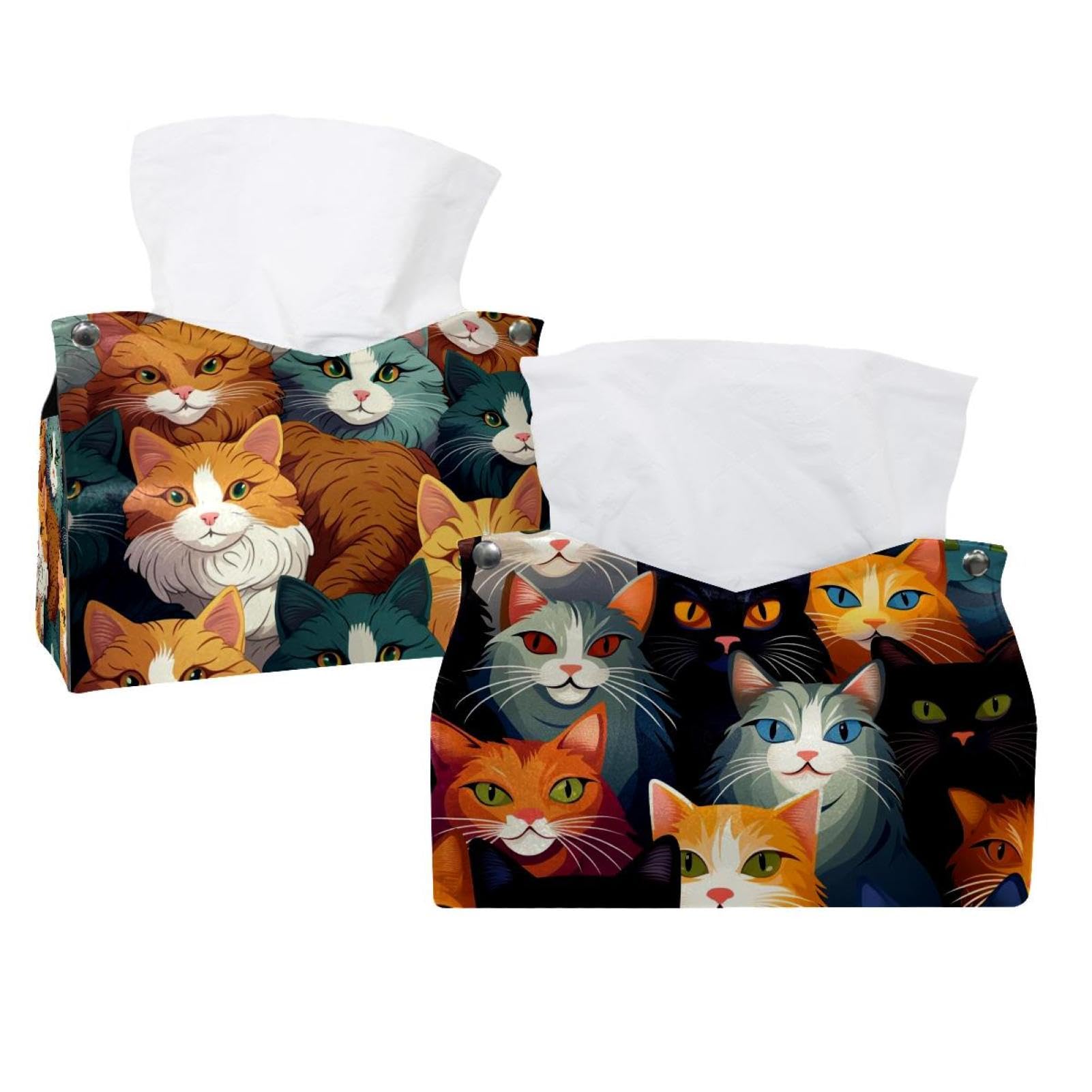 Boîte à mouchoirs chat en lot de 2 distributeurs de mouchoirs en papier pour hôtel