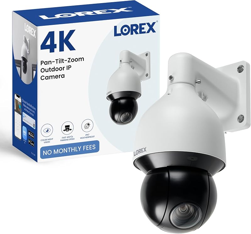 Classic App |4K Outdoor Pan-Tilt-Zoom IP Add-On Camera | White | Color Night Vision | 25x Optical Zoom | IK10 Vandal Proof Rating | Smart Motion Detection | IP67 Weatherproof