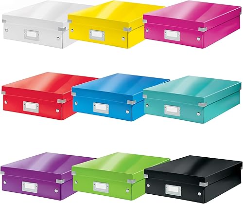 Vista 10 de Leitz Caja de almacenamiento A5, rango de clic y tienda 60430001 - Caja de almacenamiento pequeña, blanca A5 Azul (Ice Blue)