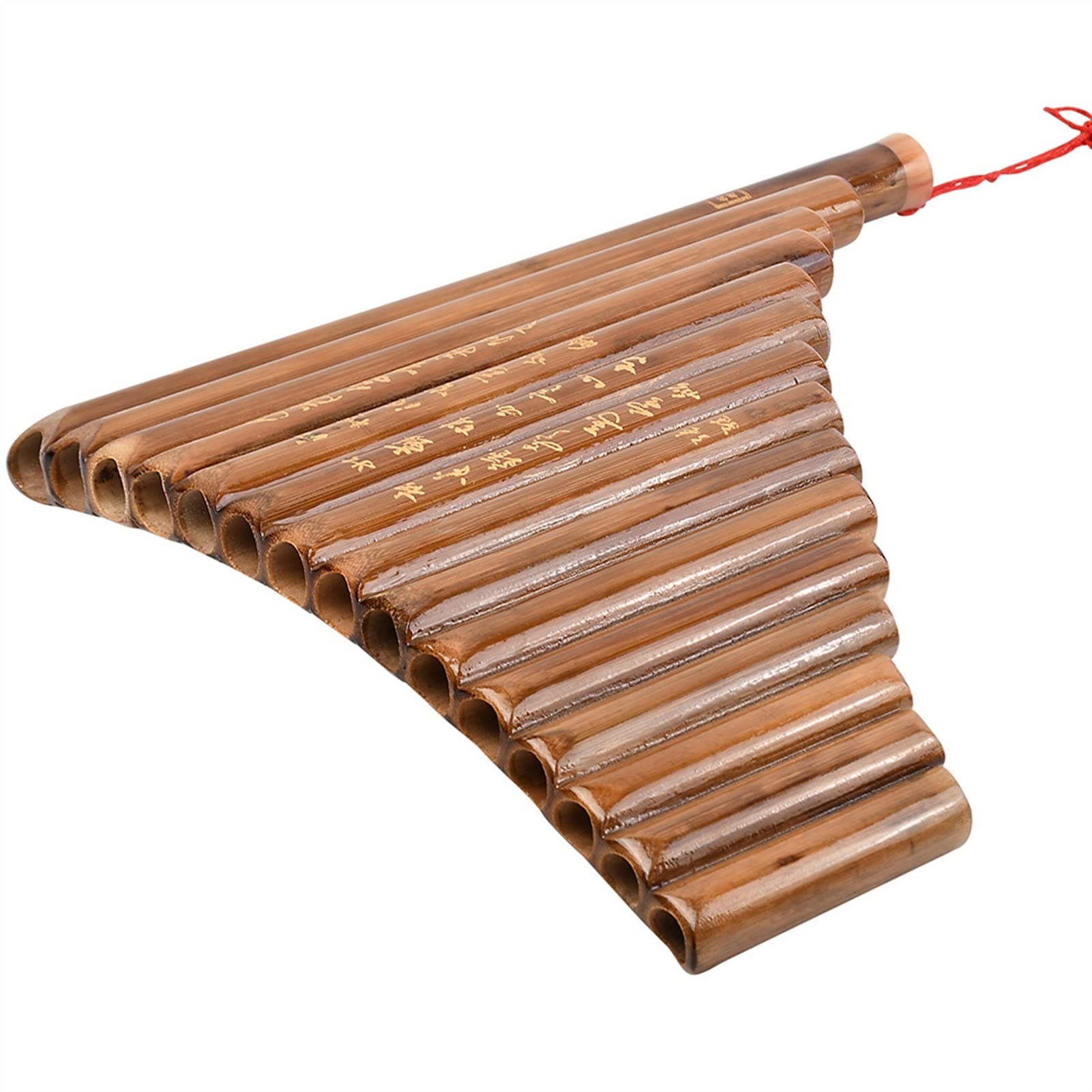 Flûte Pan Instrument à Vent Pan Flute 15 Pipes Instrument À Vent en Bambou Naturel G Key Flûte De Pan