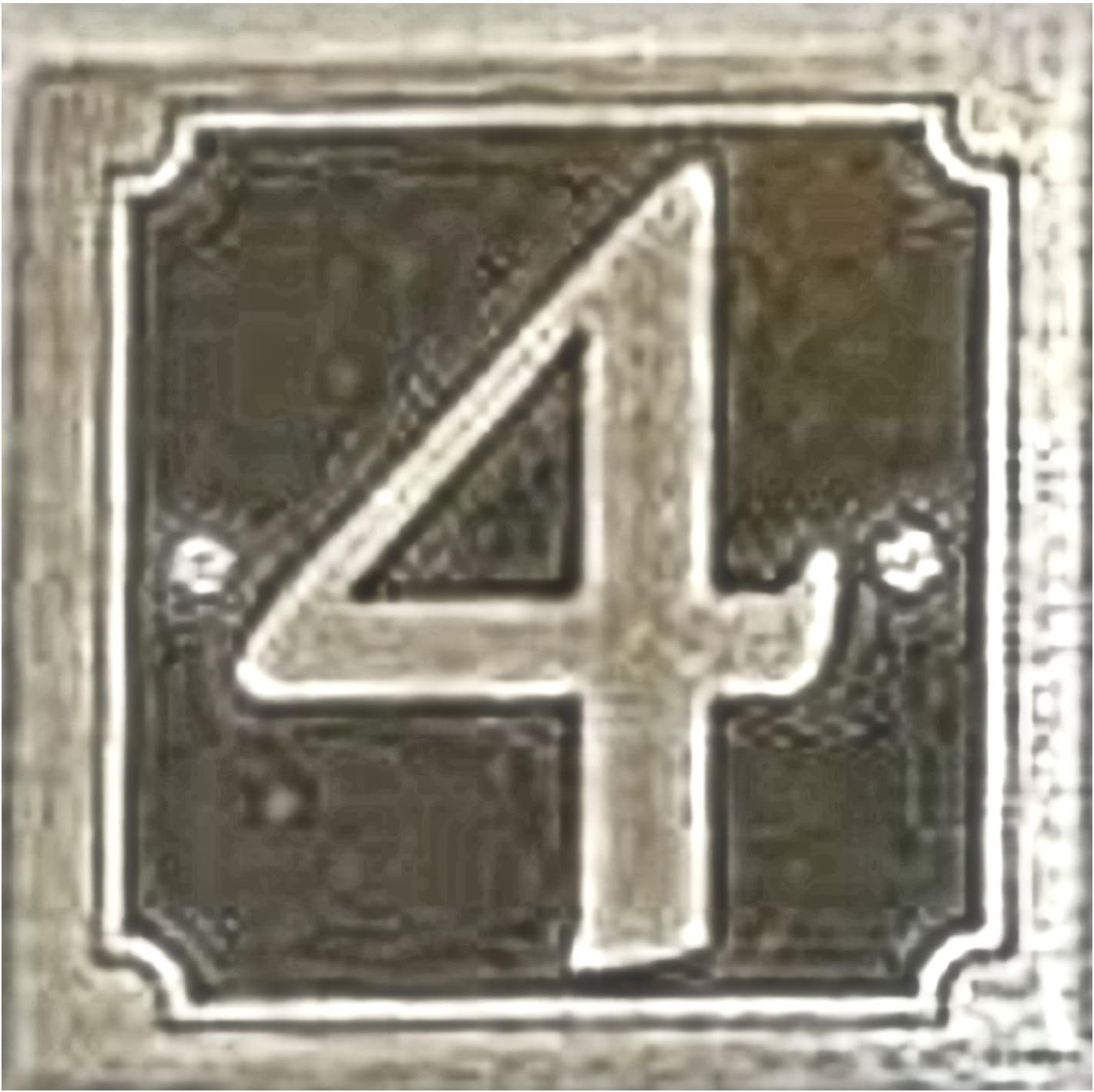 Black Bk ground Stick On Door Number 4 by eCobbler