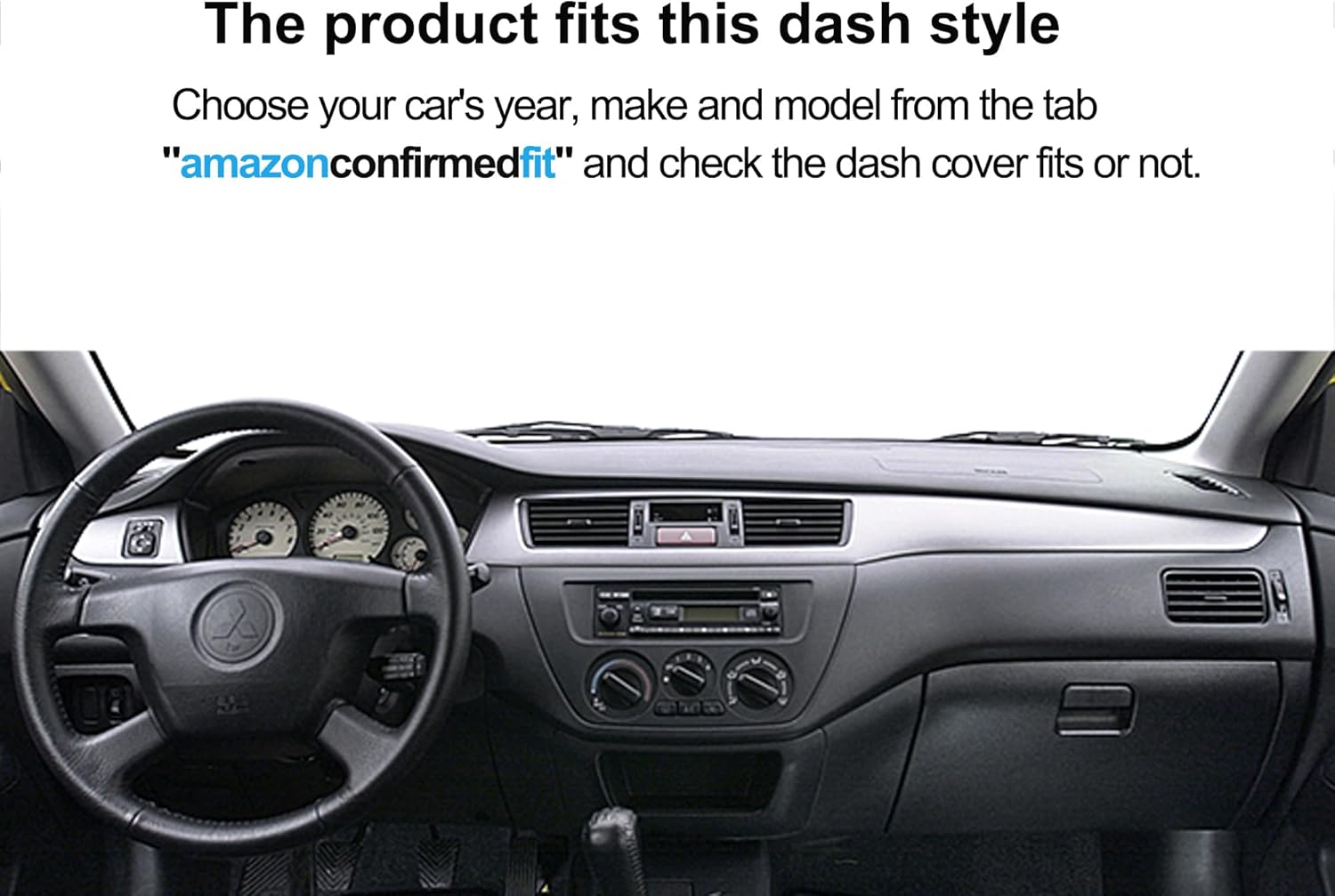 Dash Cover Mat Custom Fit for Mitsubishi Lancer Dashboard Cover Pad Carpet Protector F283 (Black)