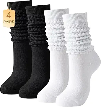 Slouch Socks Women Thigh High Boot Socks Soft Scrunch 3 Pair Pack