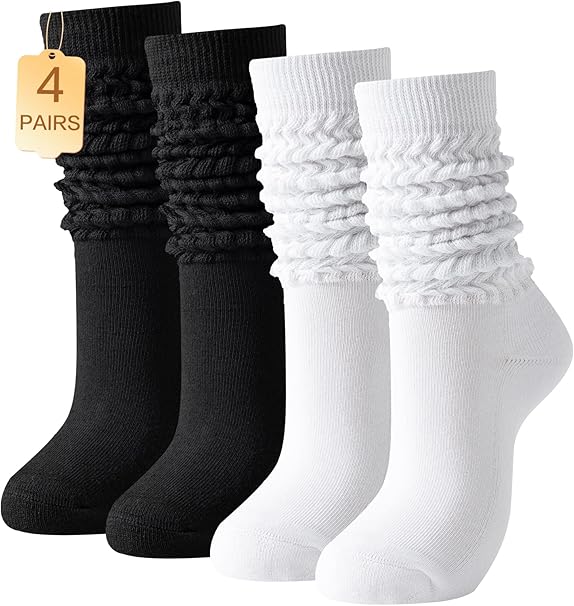 Slouch Socks Women Thigh High Boot Socks Soft Scrunch 3 Pair Pack