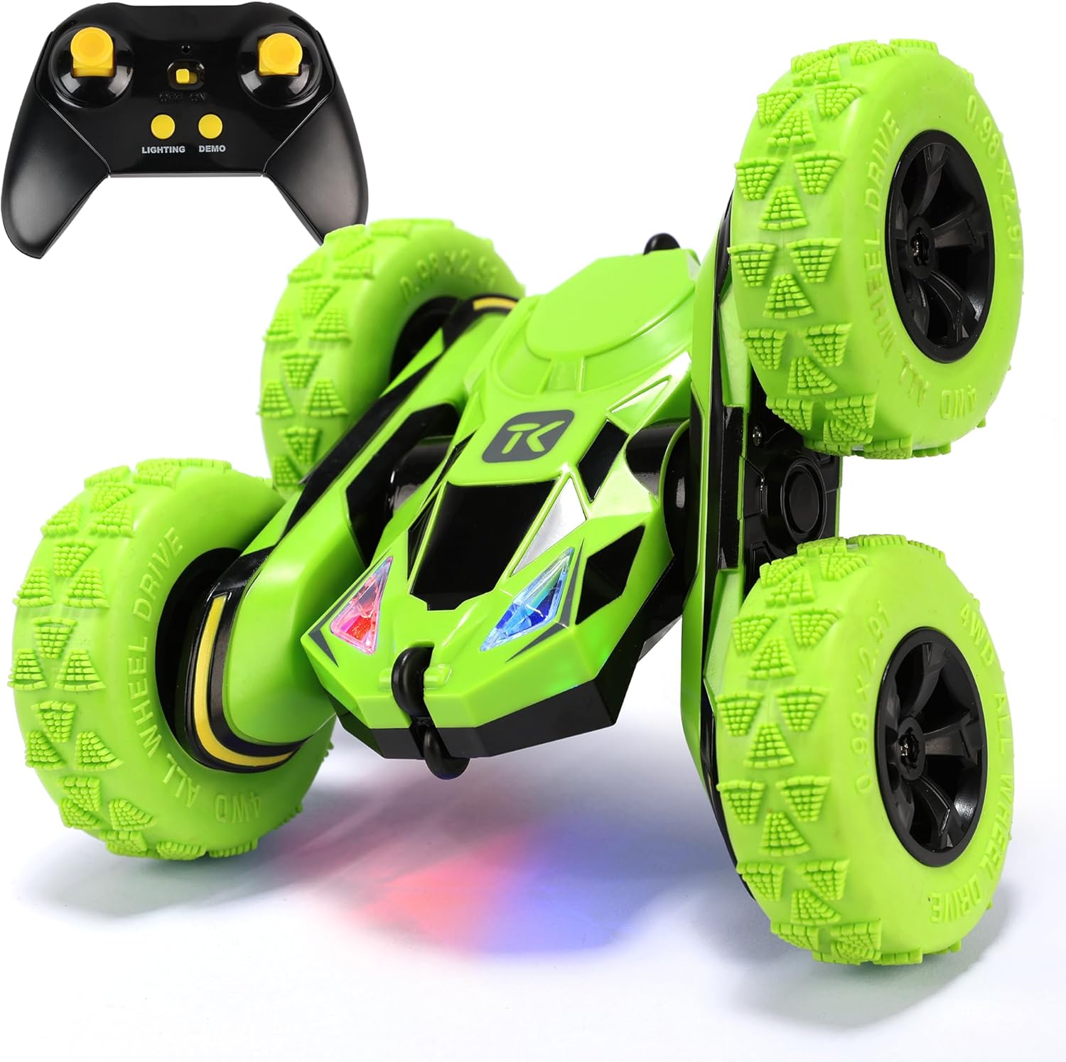 Threeking RC Stunt Cars Remote Control Car Double-Sided Driving 360-degree Flips Rotating Car Toy