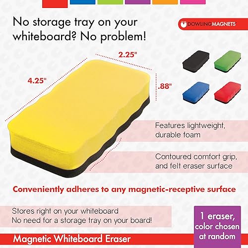 Miniatura 3 de Dowling Magnets - Borrador de pizarrón magnético Rectángulo sólido
