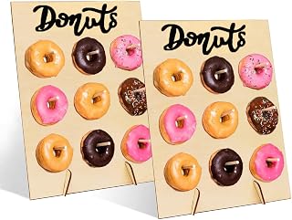 Donut Stand for Party 2PCS Donut Board Donut Wall Display Stand for Dessert Table Wood Doughnut Board Baby Shower Wedding Birthday