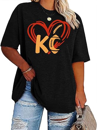 Women Plus Size Football Shirts Game Day T Shirt Casual Football Mom Tees Short Sleeve Novelty Tops2-5X
