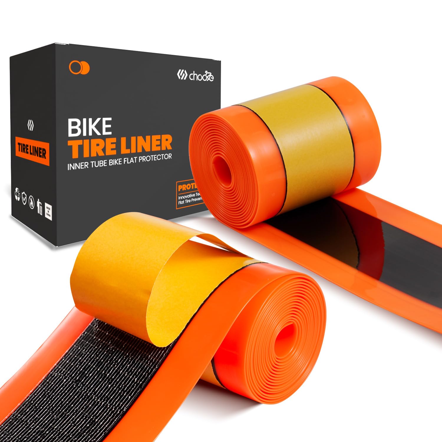 CNCLOL Bike Tyre Liners, Anti-Puncture Tyre Liner Self-Adhesive, Inner Tube Protection Tape for 18/20/24/26/27.5/28/29 Mountain/E-Bike/Road/Fat/700c Bicycle Tires