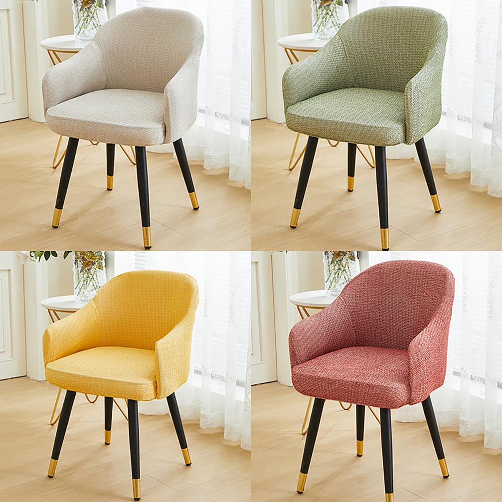 Modernas Funda para Silla de Comedor Elástica con Reposabrazos 6/4/2PCS, Escandinavo Fundas para Sillas de Oficina Ajustables con Respaldo Curvo, Giratoria Cubierta Sillas Comedor,F,6PCS
