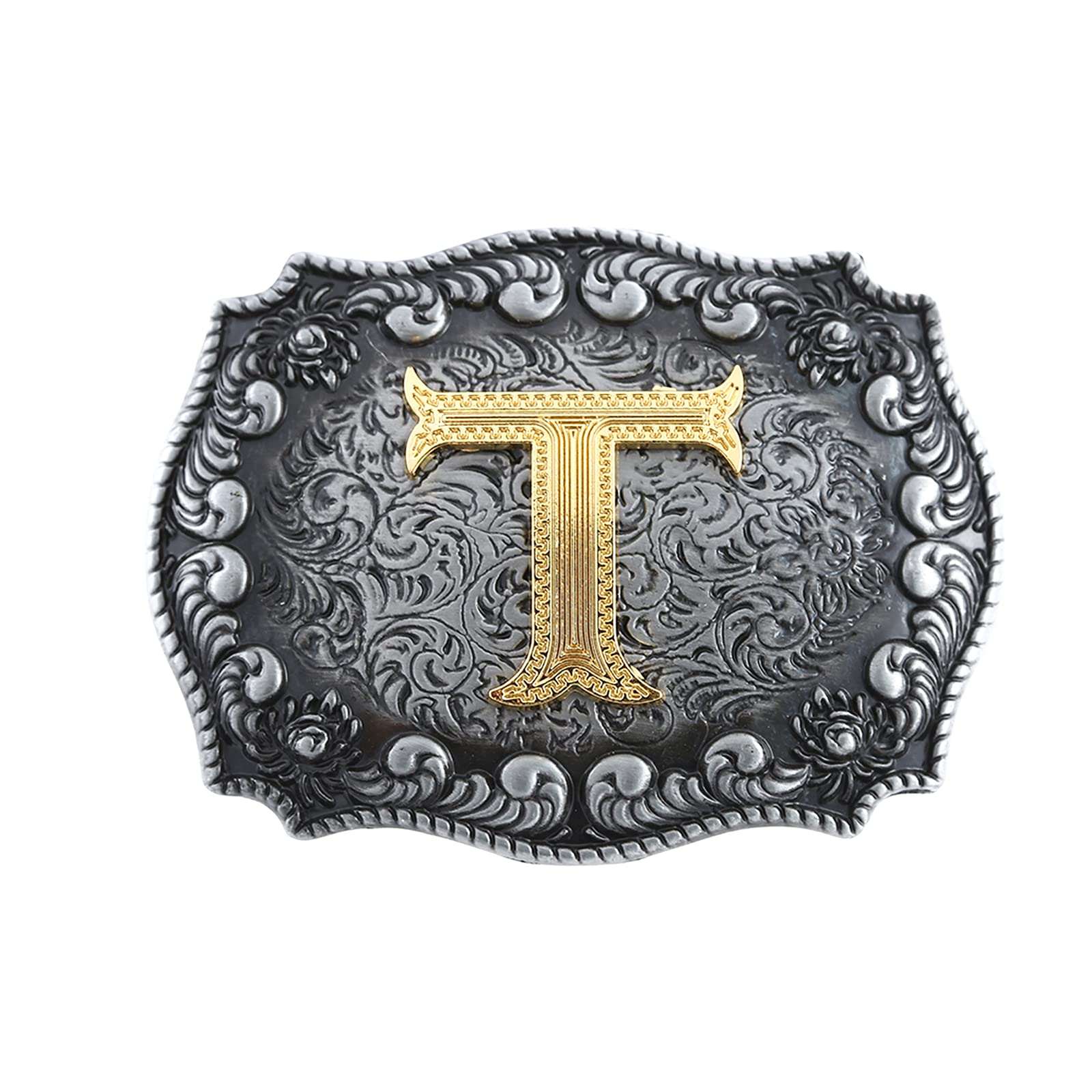 HUABOLA CALYNBelt Buckle Men, Western Cowboy Rodeo Small Alphabet Letter ABCDMRJ to Z Initial Belt Buckles for Women