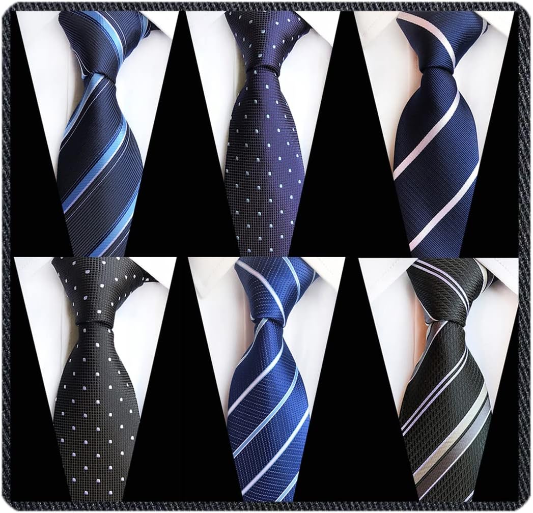 AduloveAdulove Men's Necktie Classic Silk Tie Woven Jacquard Neck Ties 6 PCS