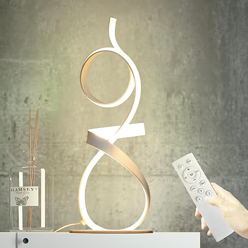 21 pulgadas 1800LM 20W moderno 3 colores táctil dimmer LED lámparas de mesa, lámparas de noche, luz de escritorio para sala de estar hogar (blanco)