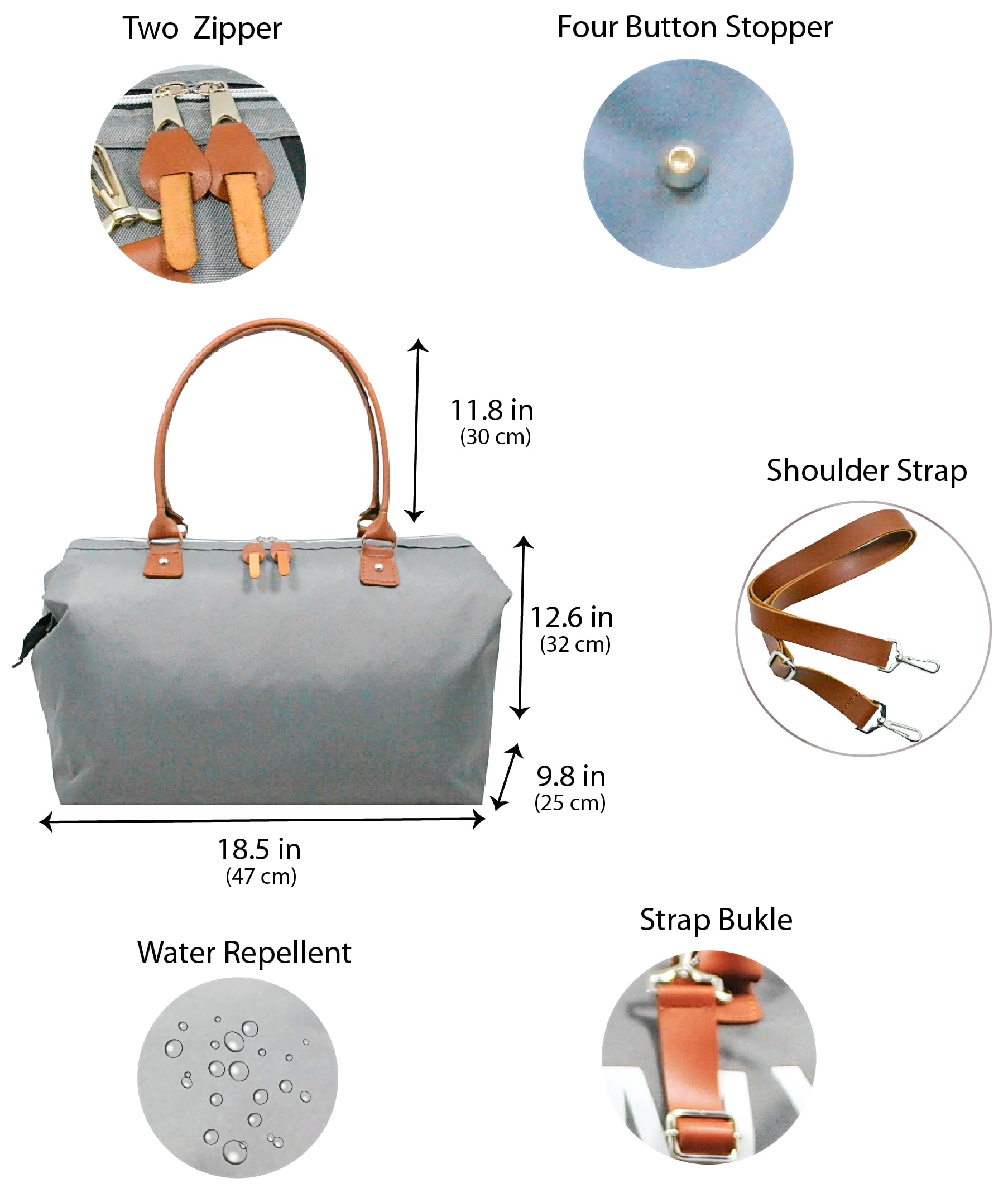 Baby Bag Torba dla dziecka do szpitala, torba na pieluchy, torby dla mamy w ciąży Essentials, praca i dostawa, torba podróżna o dużej pojemności do pielęgnacji dziecka (2 Set Grey Unprint)