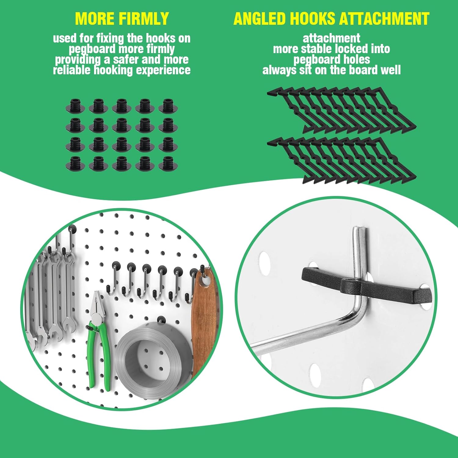 87Pcs Peg Board Accessories Set Contains 2" 4" 6" 8" Pegboard Hooks, Peg Board Bins, Peg Locks, 1/8" & 1/4" Grid Wall Organizer Utility Holders for Hanging Tools Garage Workshop