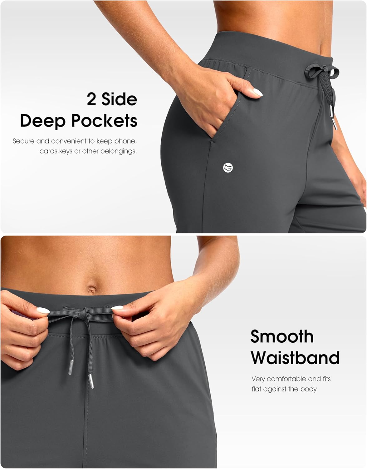 G Gradual Petite Pants for Women 24"/26" Ankle Pants 2 Pockets Stretchy 7/8 Sweatpants for Golf Travel Athletic Casual - Image 4