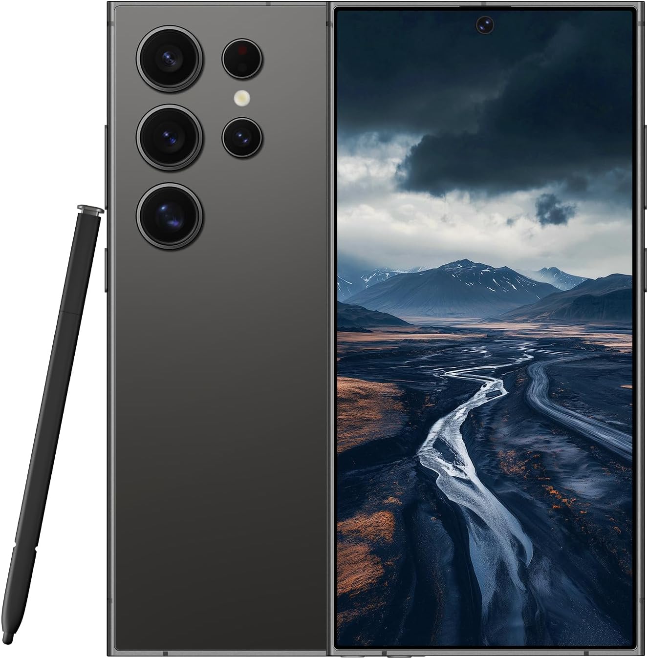 C24 Ultra Unlocked Cell Phones Smartphone Android 13 Phones 8+256GB/6.8" HD Screen/Dual SIM/108MP+48MP Camera/6800 mAh/Built-in Pen (Black)