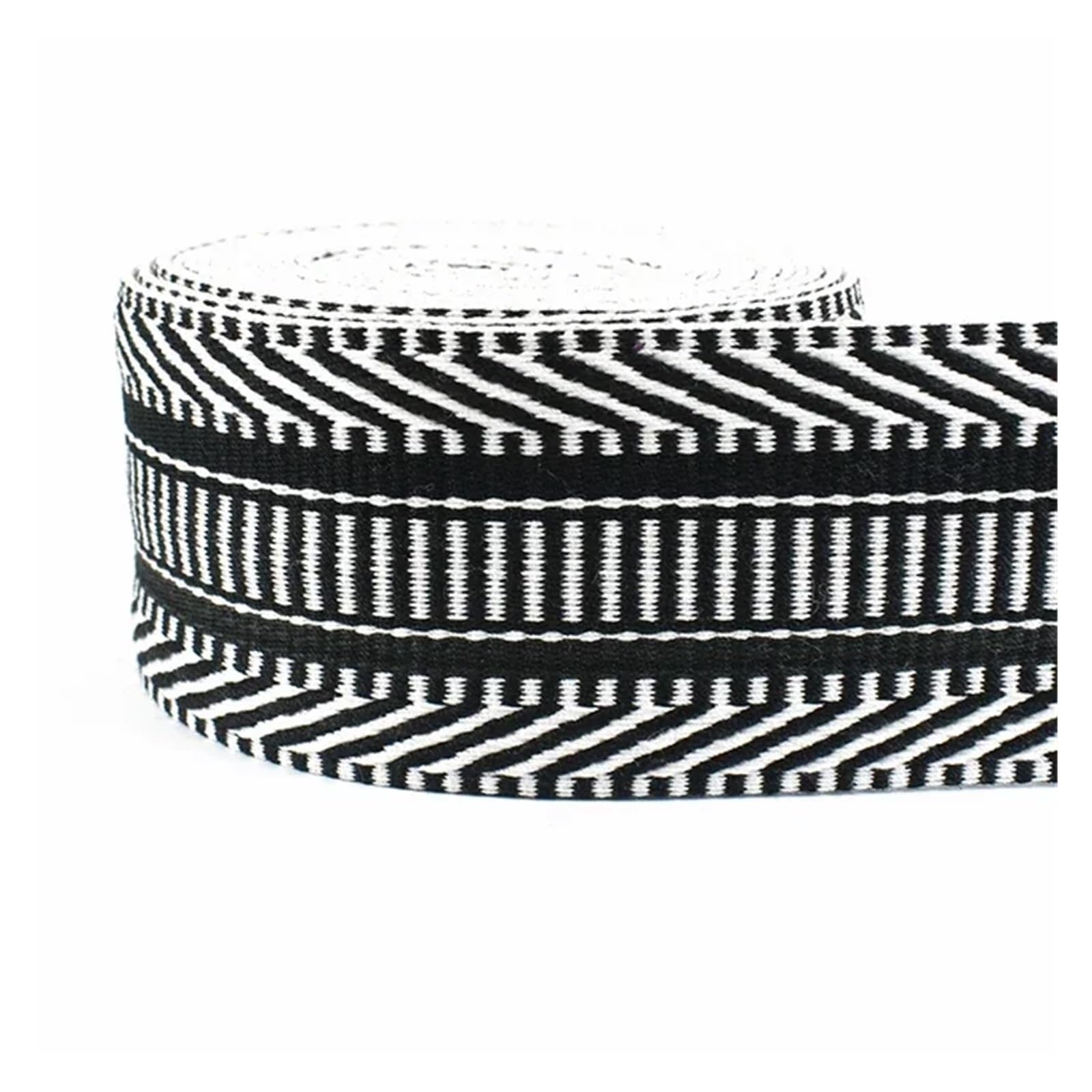 Passamaneria a motivi floreali in stile etnico, Nastro in tessuto jacquard 38 mm x 2-4 m multicolore for cintura zaino(RD155-Black,38mm-2Meters)