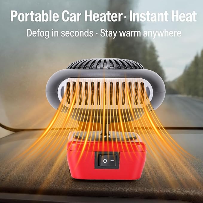 Calefactor Eléctrico Portátil 200W con Rotación 360° y 2 Salidas USB miniatura 3