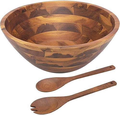 AIDEA Salad Bowls, Wooden Salad Bowls Set, Large Acacia Wood
