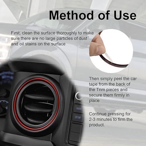 Miniatura 3 de 4 piezas compatibles con accesorios de ventilación de salida de aire acondicionado Tacoma 2016-2022 y aplicables a Toyota Tacoma 2023 de aleación de