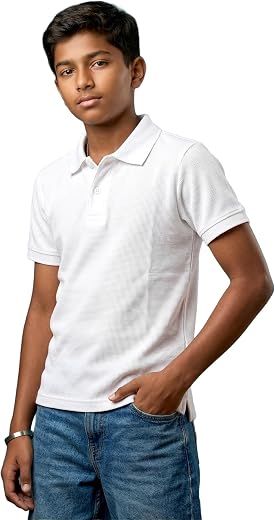 KiddoPanti Kids 100% Cotton Classic Solid Pique Polo T Shirt Collared Casual Polo Tee for Boys Summer Wear