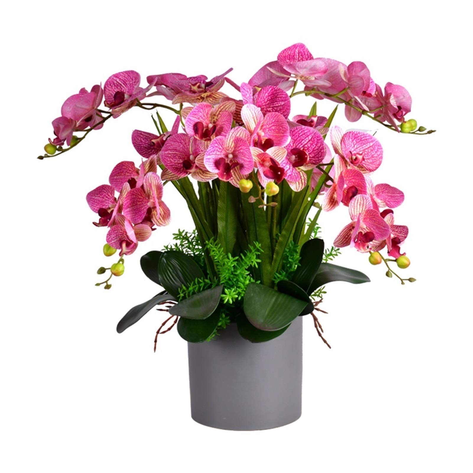 Sztuczny Kwiat W Doniczce, Sztuczne Kwiaty W Wazonie, Storczyk Phalaenopsis, Sztuczne Kwiaty W Wazonie, Ozdoby Stołu W Jadalni, Wystrój Salonu, Biało-Różowa Szt(Różowy)