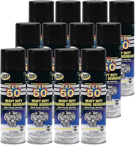 Zep 50 - Limpiador y desengrasante de motor de alta resistencia - 16 onzas (paquete de 12) 15001 - Limpiador y desengrasante de fuerza profesional