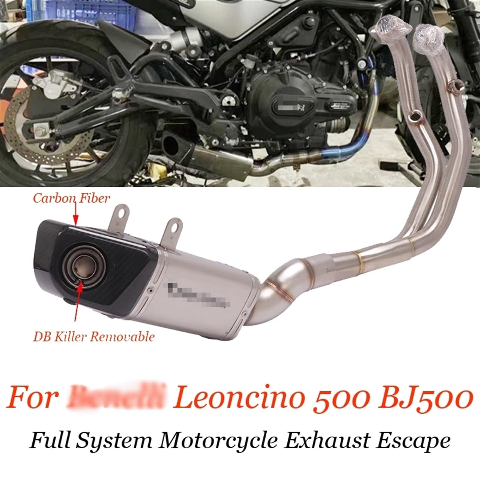 Tubo Centrale Di Scarico In Acciaio Inox Per Benelli Leoncino 500 BJ500 – Diametro 51 Mm, Slip On, Riduce Contropressione E Migliora Potenza