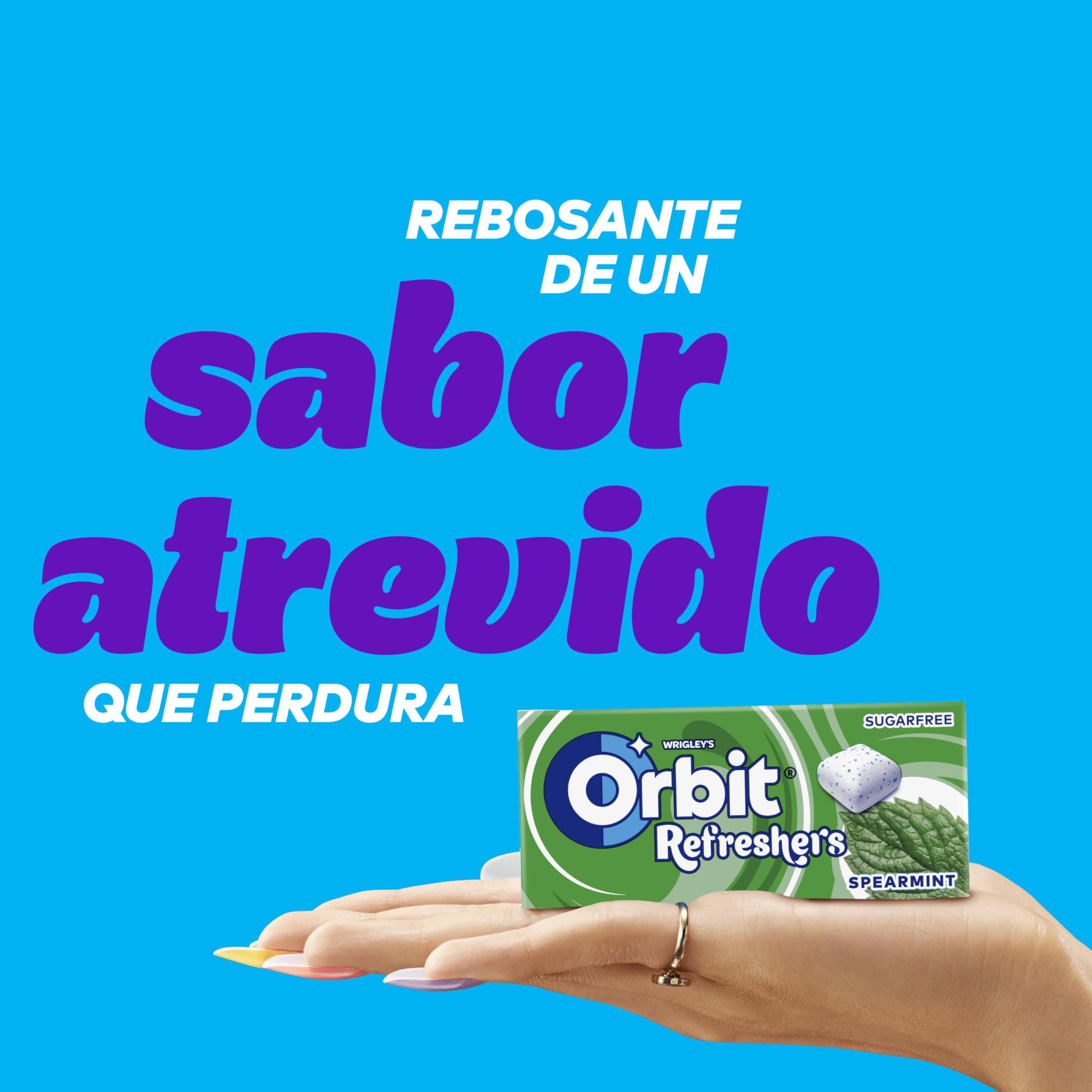Orbit Refreshers Chicles Sin Azúcar Sabor Hierbabuena Pack Bolsillo 16x7