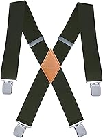 ZEAIFROOG Heavy Duty X-Shaped Suspenders for Men & Women - 2" Wide Strong Clips, Adjustable 30-47", Durable Elastic