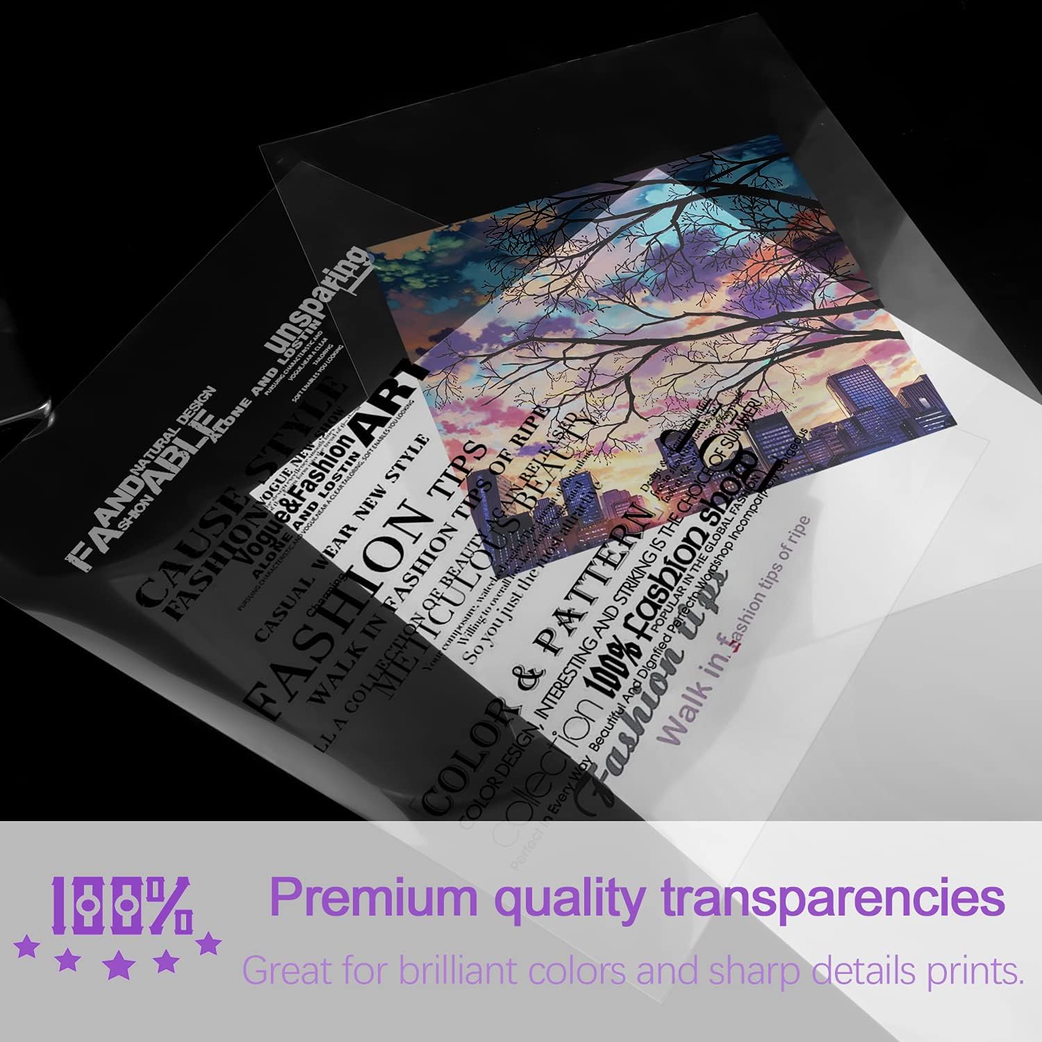 Transparency Film Transparency Paper for Inkjet Printers 8.5 x 11 Inches 100% Clear 120 Sheets