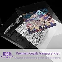 Vista 4 de Gwybkq Papel de transparencia para impresoras de inyección de tinta de 8.5 x 11 pulgadas, 100% transparente, 120 hojas