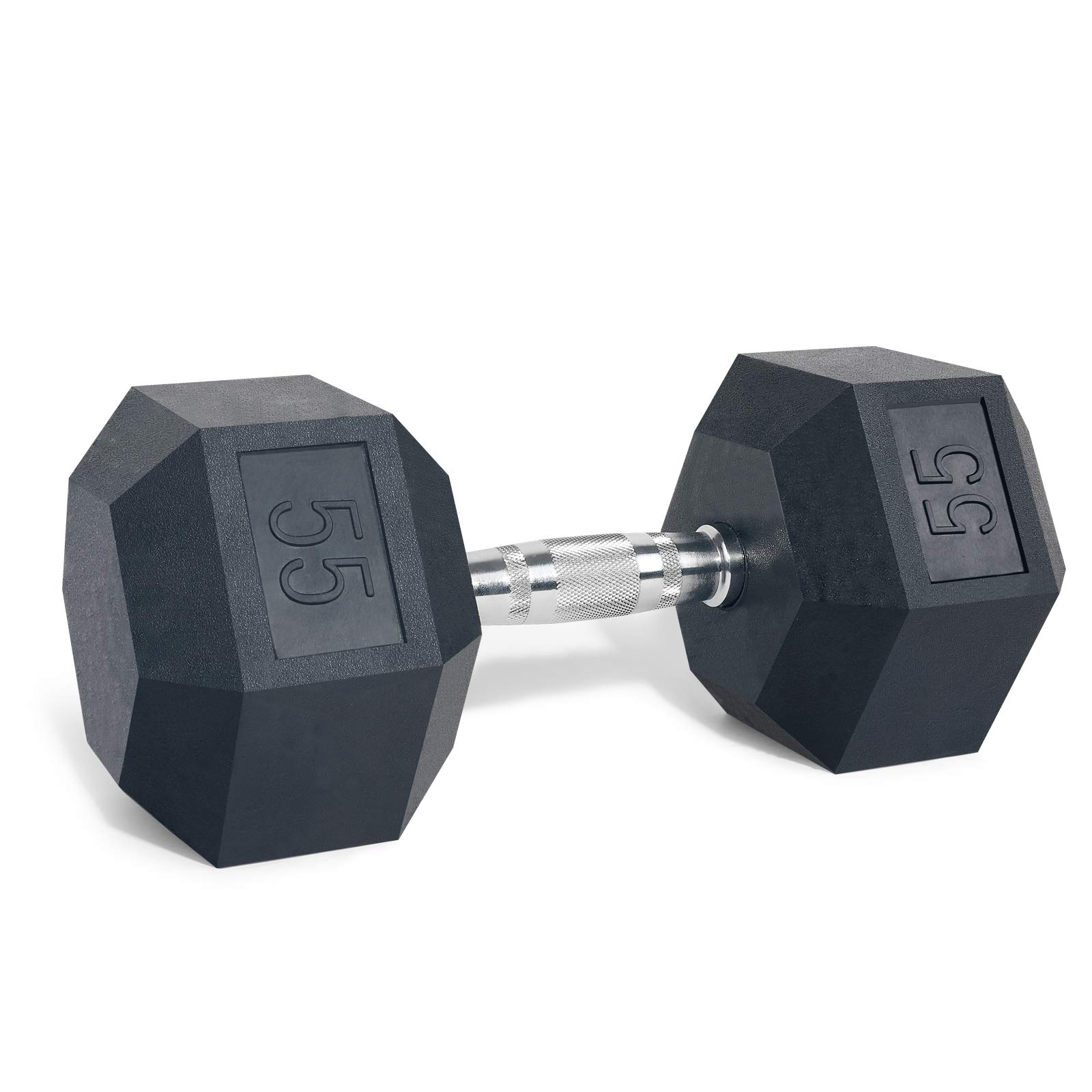 LIONSCOOL Odorless Rubber Encased Hex Dumbbells in Pairs or Single, Hand Dumbbell Weight with Metal Handle for Strength Training, Resistance Training,