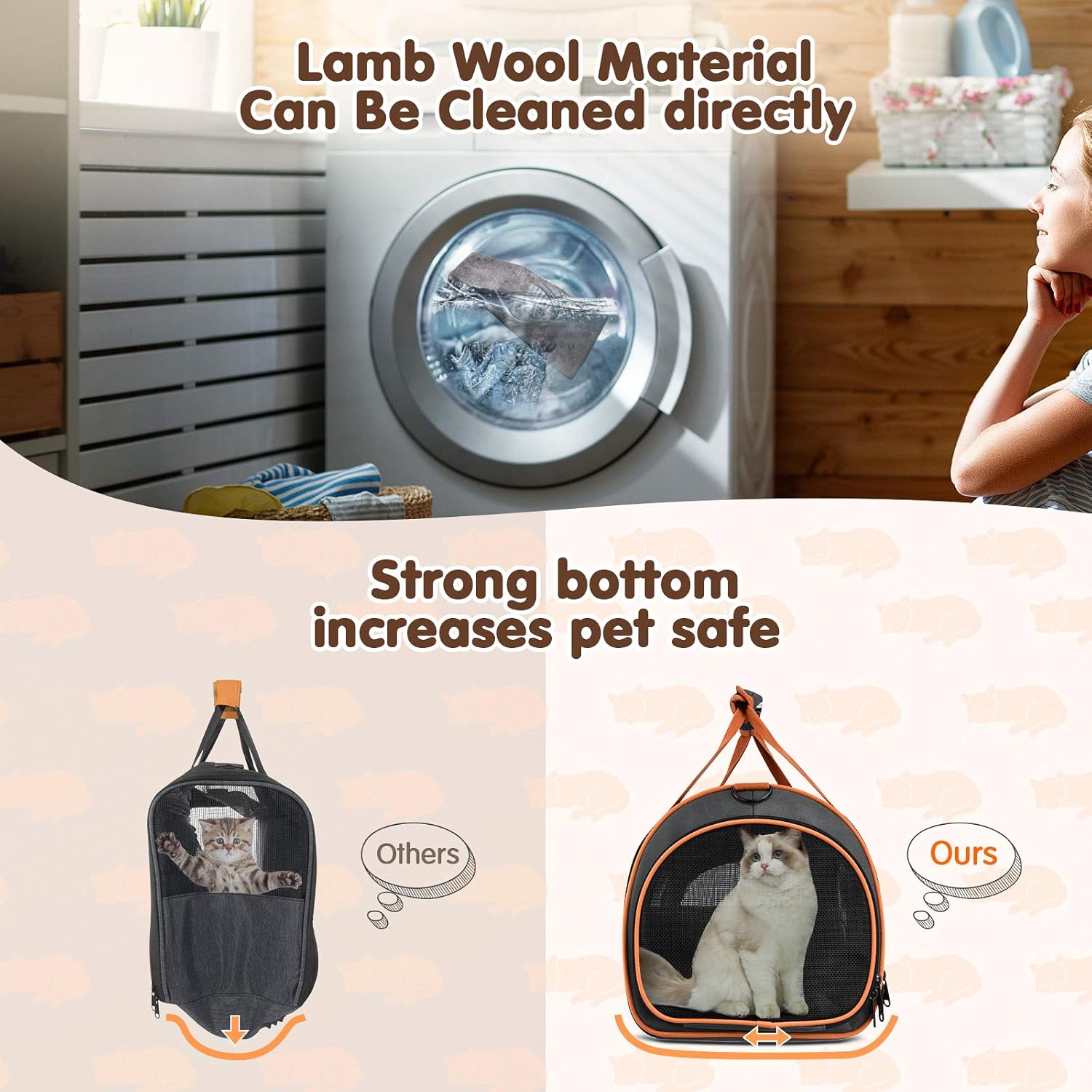 Cat Carrier TSA Airline Approved with Ventilation for Small Medium Cats Dogs Puppies, Dog Carrier with Big Space, 5 Mesh Windows, 4 Open Doors for Comfortable Travelling.
