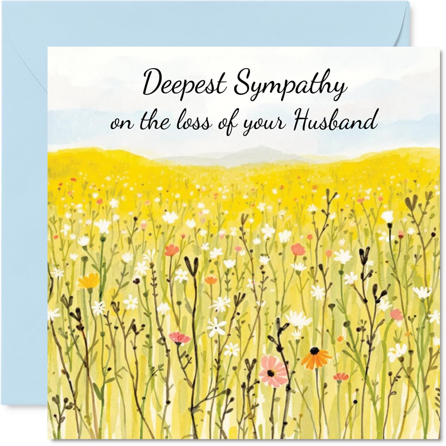 Sympathy Card Loss of Husband, Field of Memories