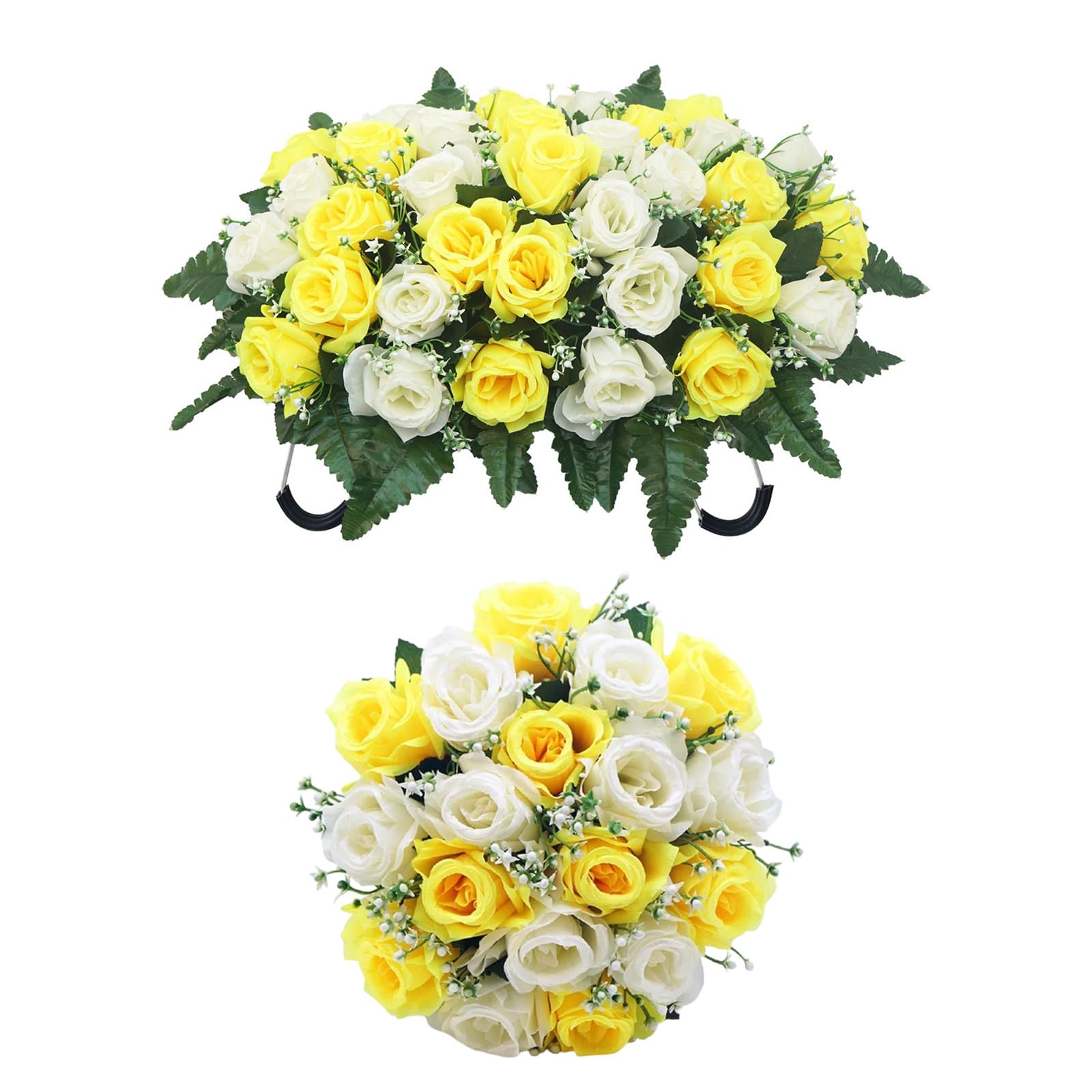 our fave Premium Silk Rose Floral Arrangement for Grave Sturdy and Fade Resistant Mixed Colors Memorial Decoration Grave Decorations