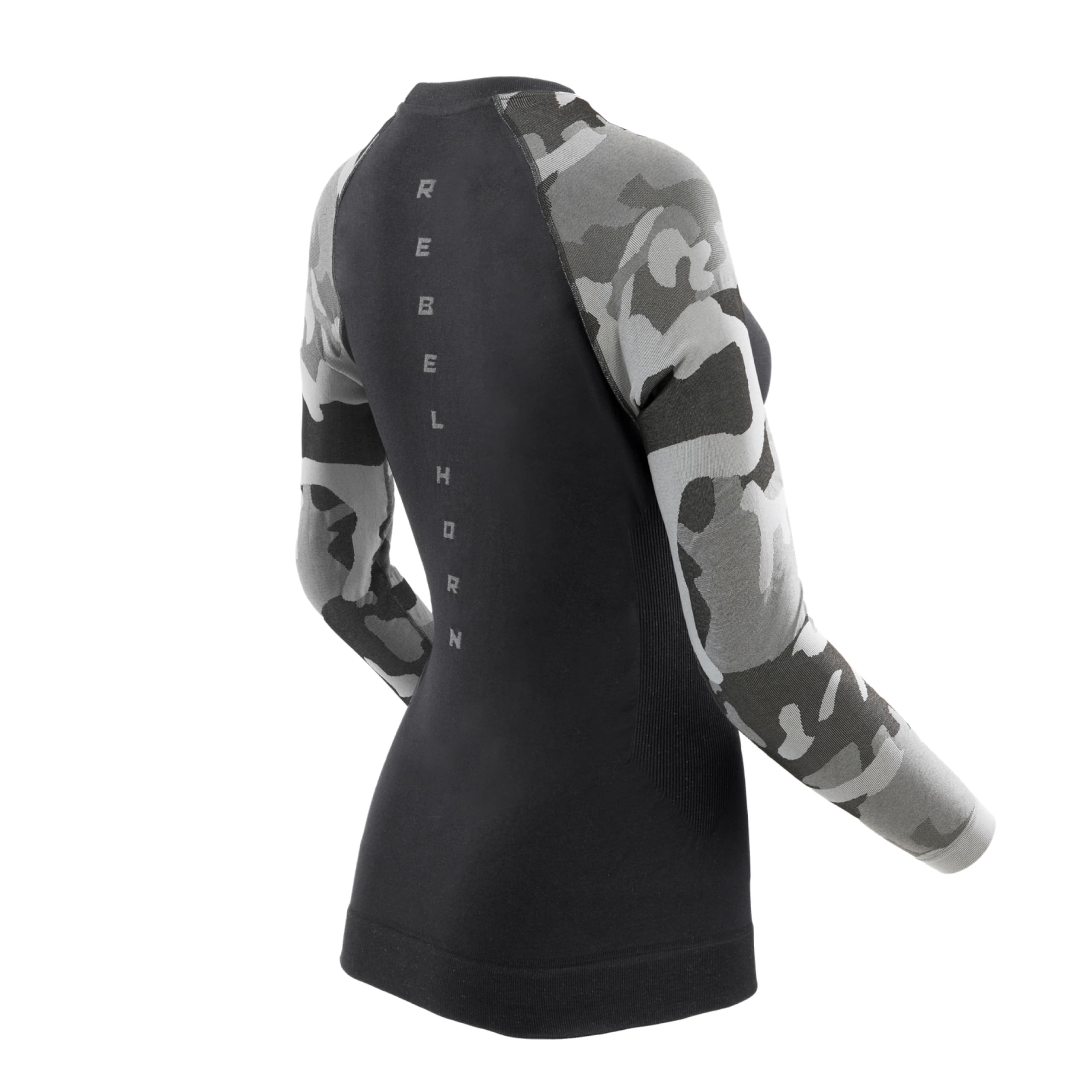 REBELHORN Freeze II Lady Maglia Termica Donna | Manica Lunga | Biancheria Termica Raffreddamento | Assorbe l'umidità | Traspirante | Zone di Compressione | Abbigliamento Moto Termico