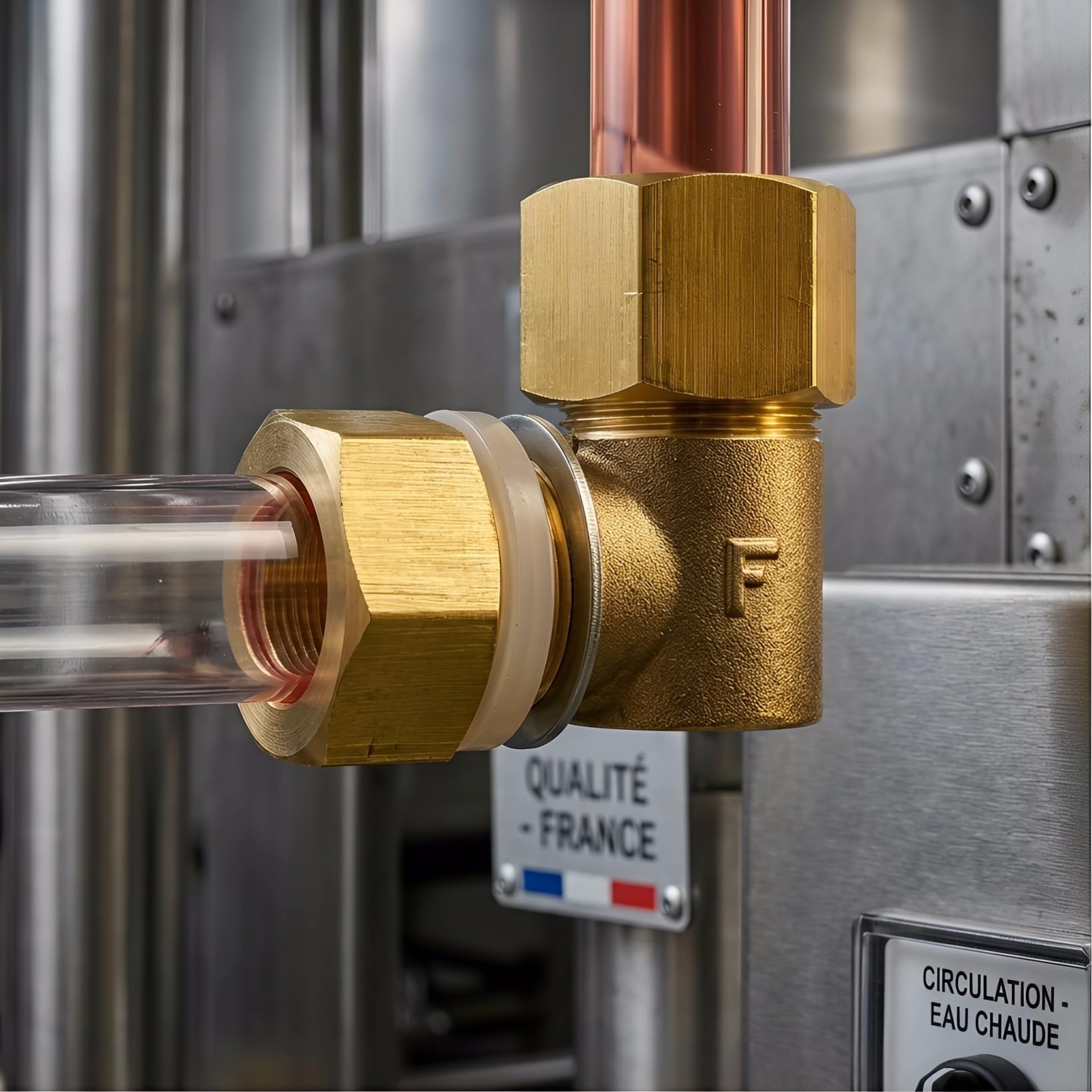 ULTECHNOVO Indicateur de Niveau d'Eau en Acrylique Haute Transparence, Jauge de Liquide Tubulaire pour Chaudière et Réservoir de Stockage, Mesure Visuelle Précise pour Bassin Incendie avec Connecteurs
