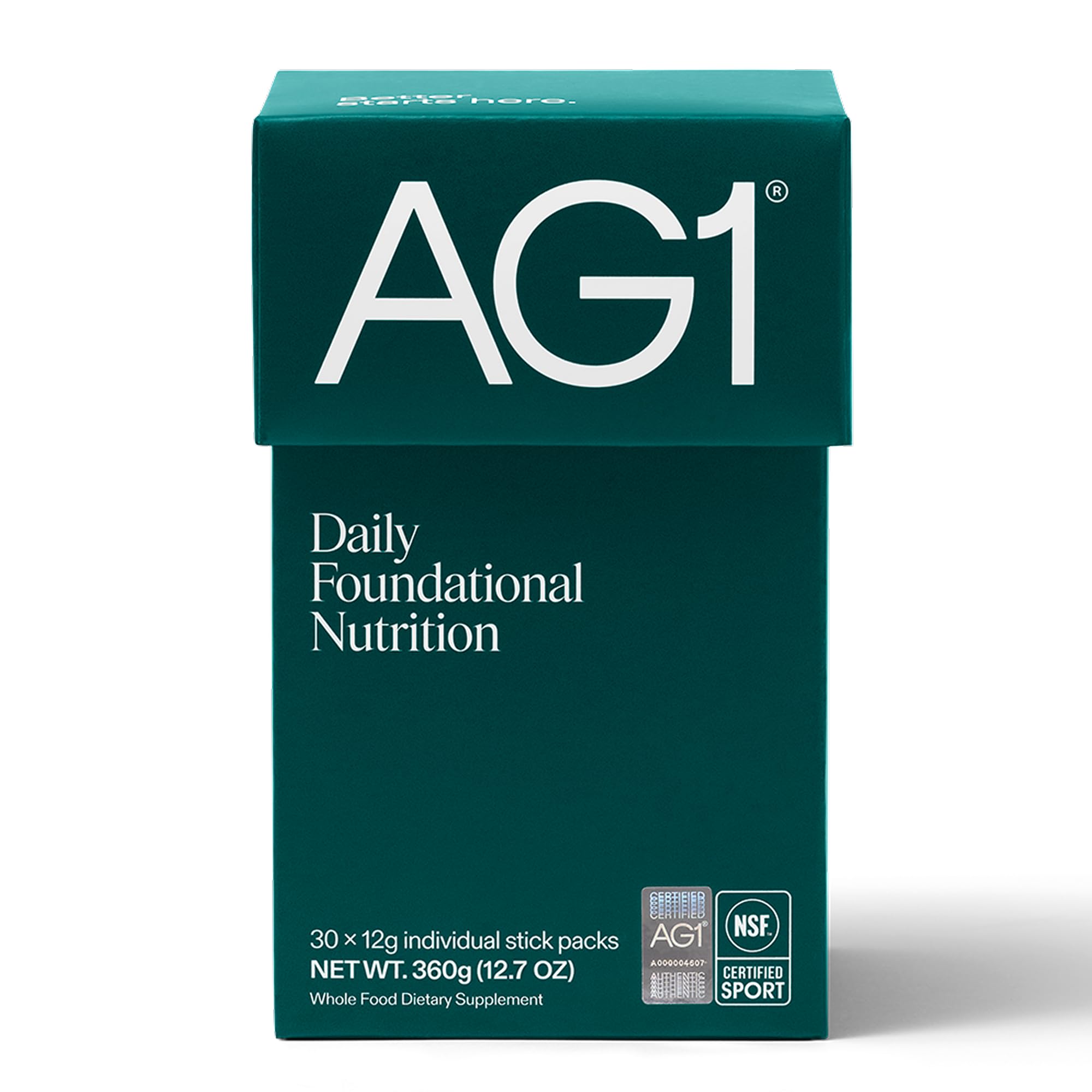 AG1Multivitamin for Men & Women, Greens Powder Supplement, Probiotic, Gluten Free, Vegan, Keto | 75 Vitamins | Improve Gut Health | (Athletic Greens) Travel Packs 30ct, No Shaker, Classic Formula