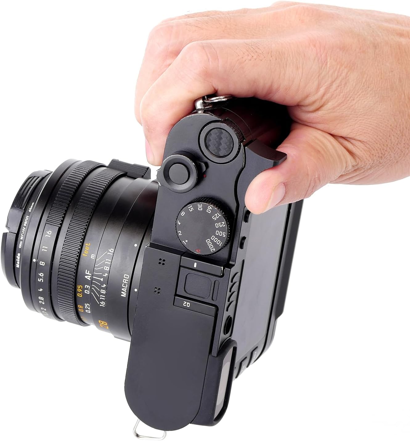 Metal Thumbs Up Grip for Leica Q3 Q2, Thumb Up Rest Hand Grip with Hot Shoe Cover Cap Protector for Leica Q3/Q2 Camera Accessories, Better Balance and Comfortable Secure Grip (Black)