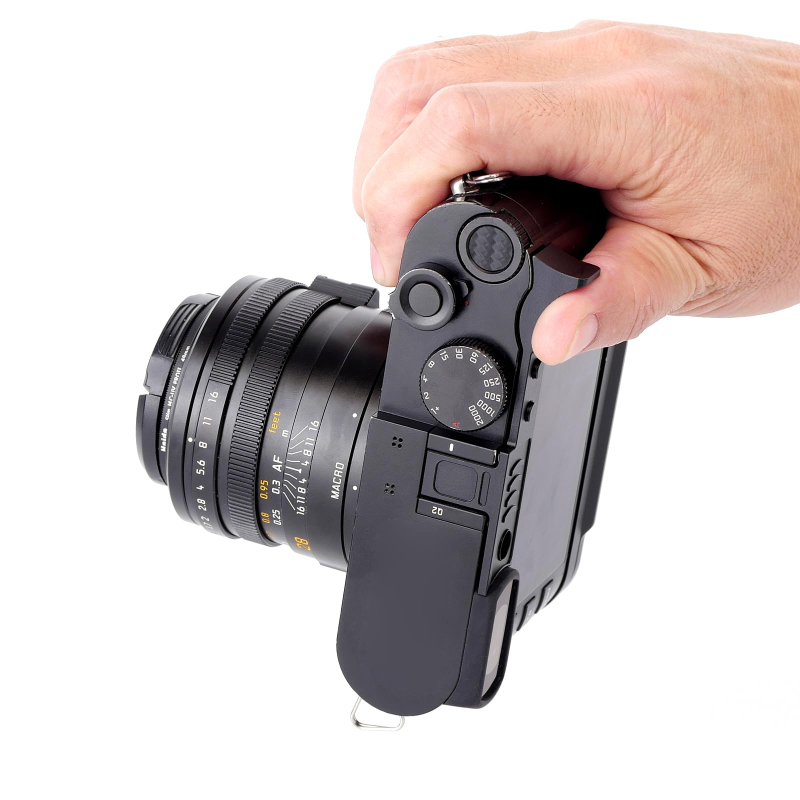 Poignée de pouce en métal pour Leica Q3 Q2, repose-pouce vers le haut avec capuchon de protection pour appareil photo Leica Q3/Q2, meilleur équilibre et prise en main sûre confortable (noir)